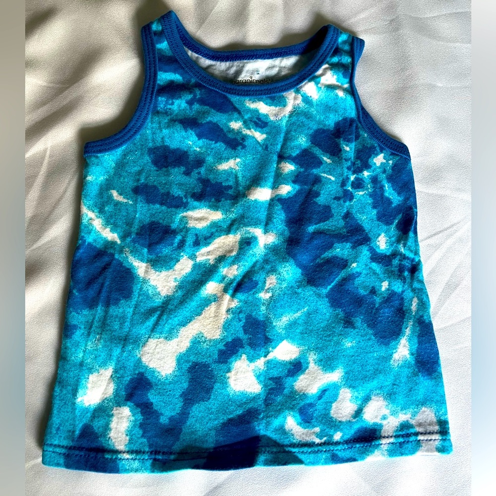 Tie Dye Summer Tank Top Size 12m Blue and White Boys or Girls